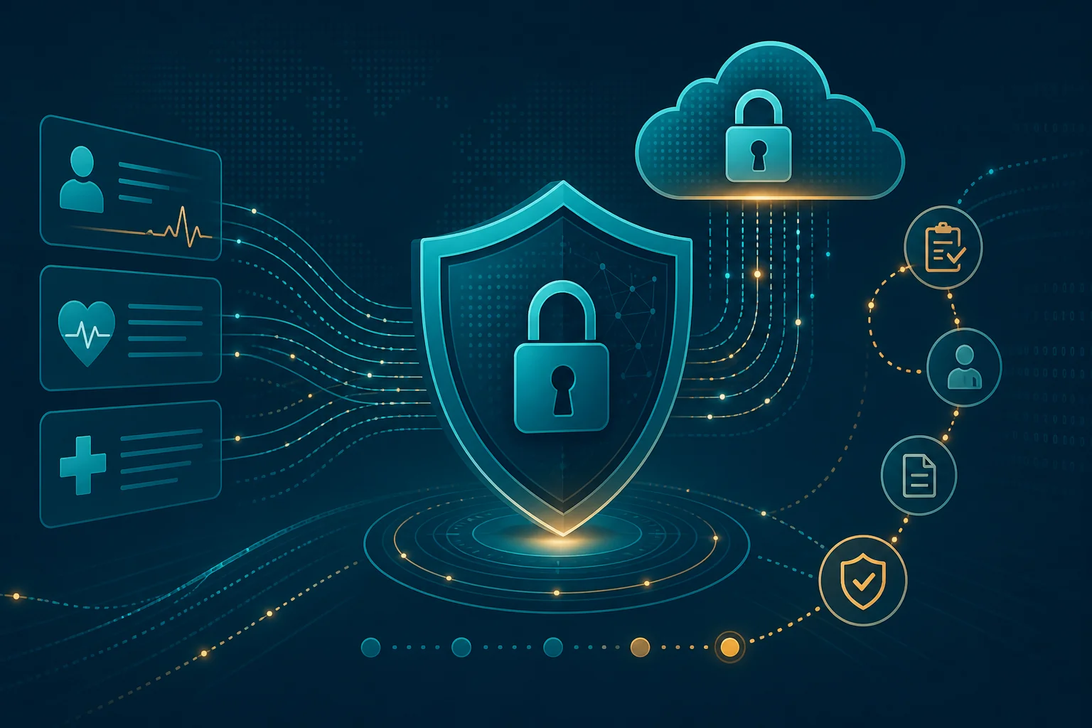 HIPAA-aligned healthcare data security, encryption, and audit protection